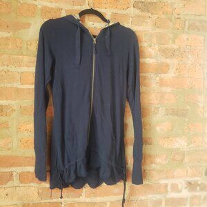 Evy's Tree Navy Blue hoodie with paisley accent in hood